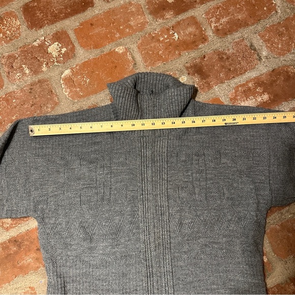 Vintage Turtleneck Sweater House Full Zip Sweater Charcoal Mens M Made In USA - Picture 10 of 16